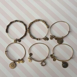 Alex and Ani 6 charm dangle bracelets in Rafaelian Gold sold separately